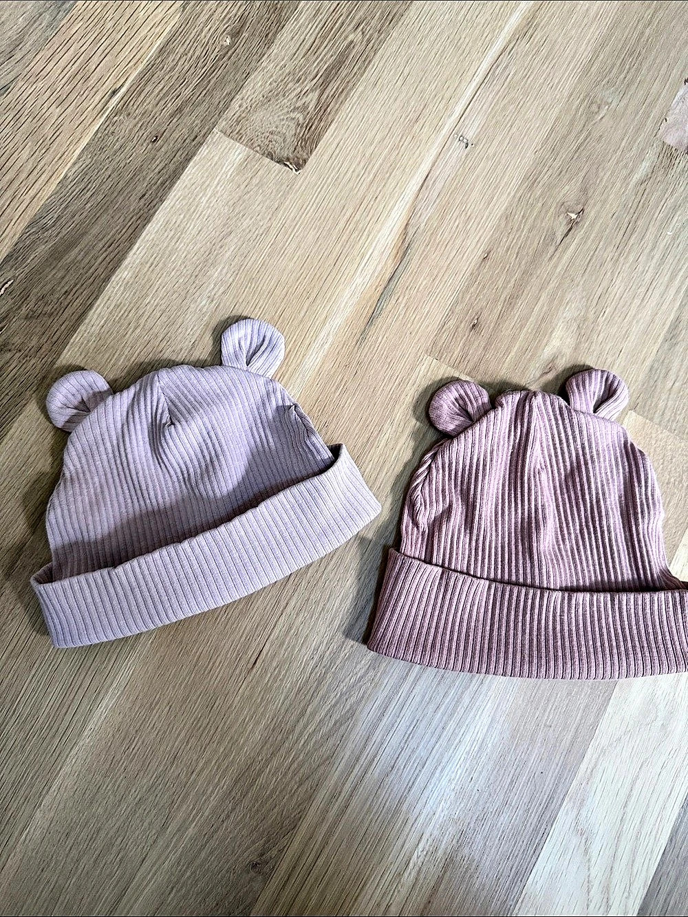 H&M Baby Bear-Ear Hats Pink & Purple Baby 3-6 M